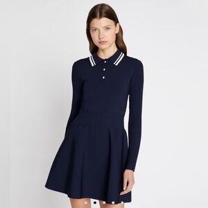 Tory Burch Polo Knit Dress Navy